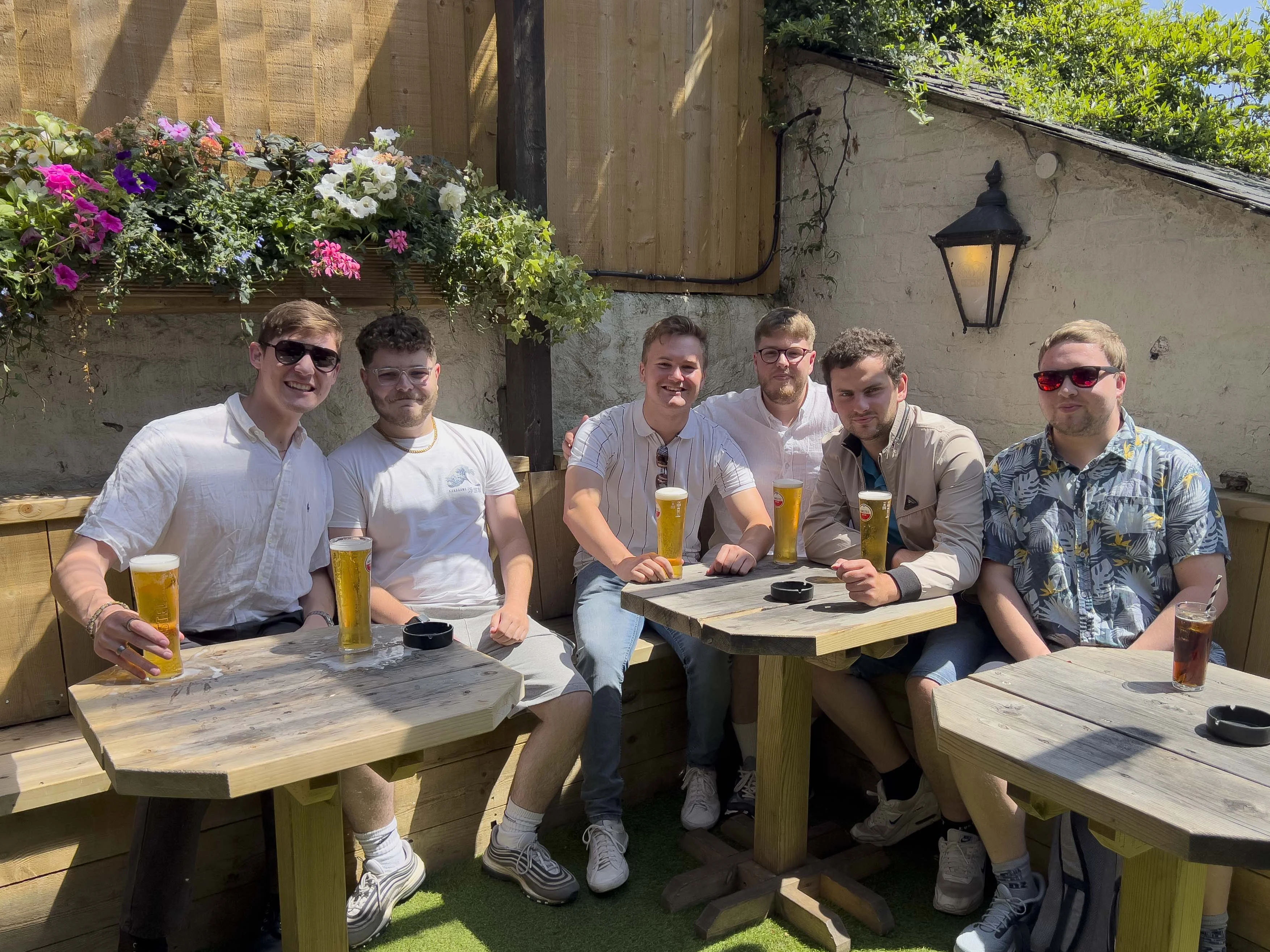 A bunch of guys on the Lewes Pub Crawl